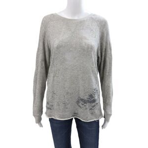 IRO Jeans Women Pullover Sweater Gray Round Neck Long Sleeve Size XS